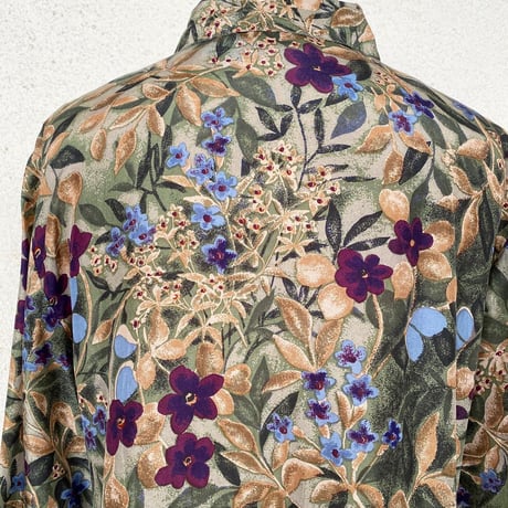 シルク花柄シャツ