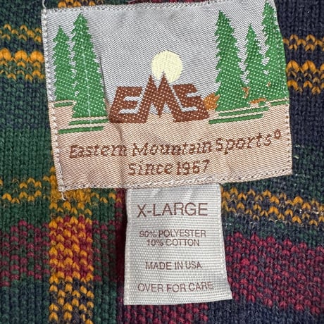 USA製 EMS チェック柄 ハーフジップフリース
