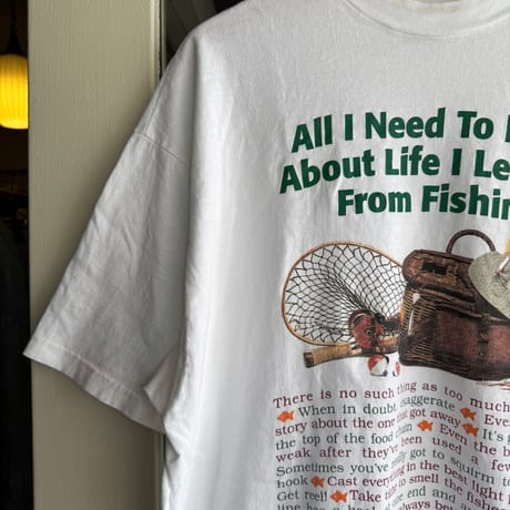 90's USA製〝Fishing〟プリントTシャツ　XL
