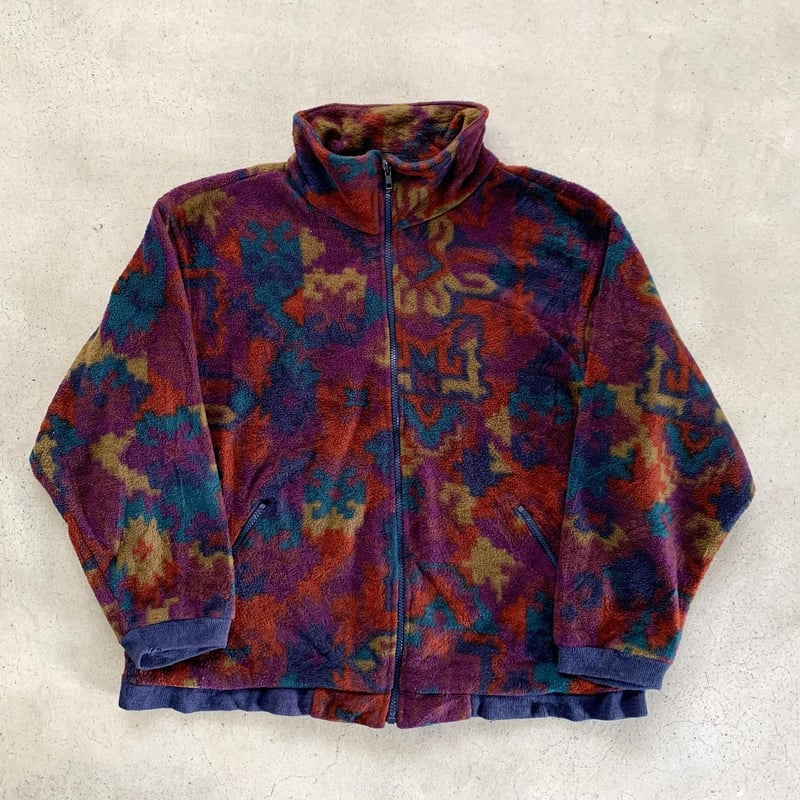 LANDS'END総柄フリースブルゾン | CUSTOM FEVER