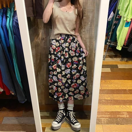 花柄リラックスワイドパンツ