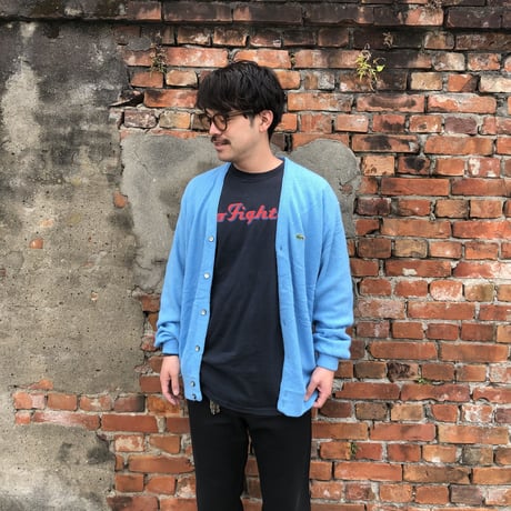 USA製LACOSTEアクリルニットカーディガン L