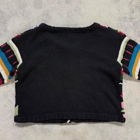 カラフル総柄刺繍ニットカーディガン
