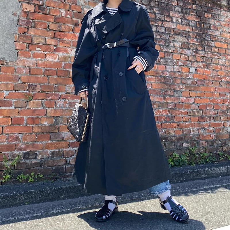 LONDON FOG ライナー着脱可ロングトレンチコート ブラック
