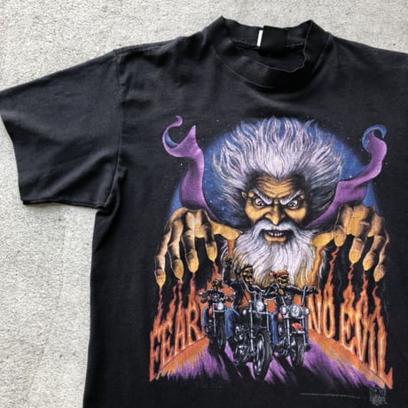 80's バイカー プリントTシャツ  M