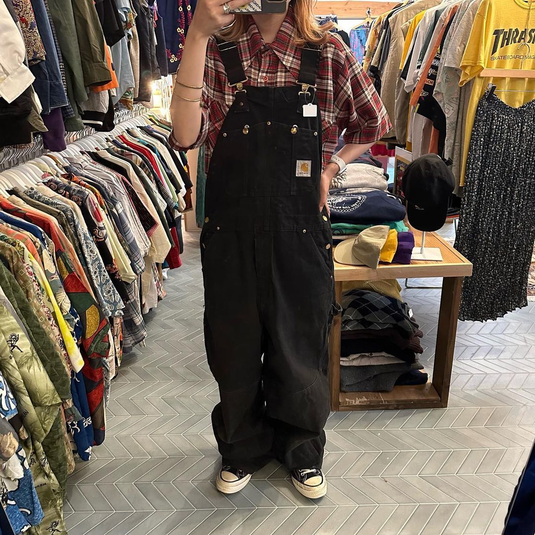 【Carhartt】USA製 ダブルニー ダックオーバーオール A-2228 80s USA製 carharttカーハート ダック地 ダブルニー