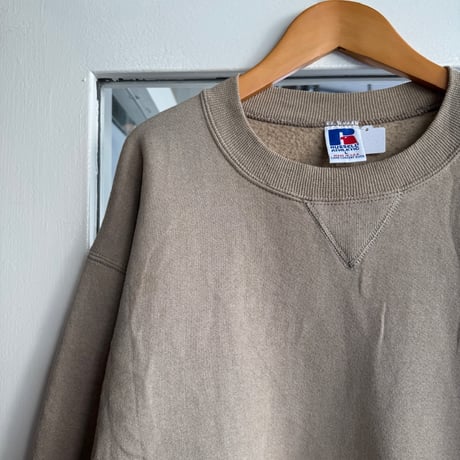 90's USA製RUSSELL無地スウェット L ベージュ