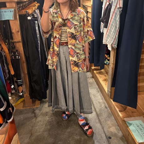 UTY APPAREL 総柄オープンカラーシャツ