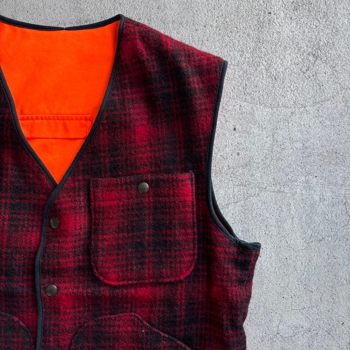 45rpm ウールベスト　チェック柄 USA製 Wool rich チェック柄ウールベスト | CUSTOM FEVER