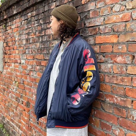 90年代ellesse リブラインブルゾン