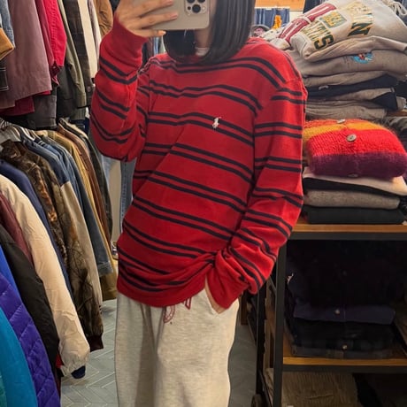 POLO ボーダーサーマルロンT