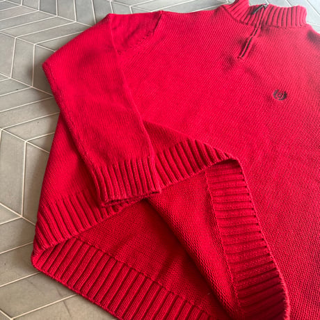 CHAPS コットンハーフジップニット