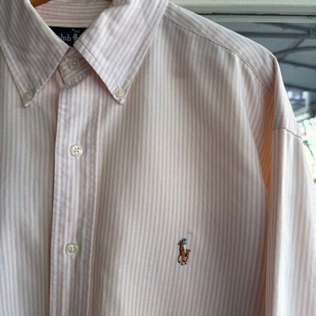 Ralph Lauren ピンク×ホワイト ストライプシャツ〝YARMOUTH 〟