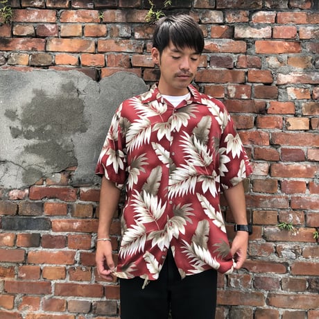 ピエールカルダン総柄レーヨンシャツ M
