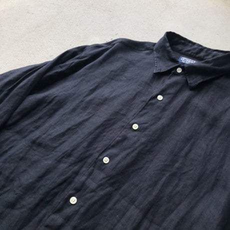 Ralph Laurenリネン長袖シャツ 黒 L