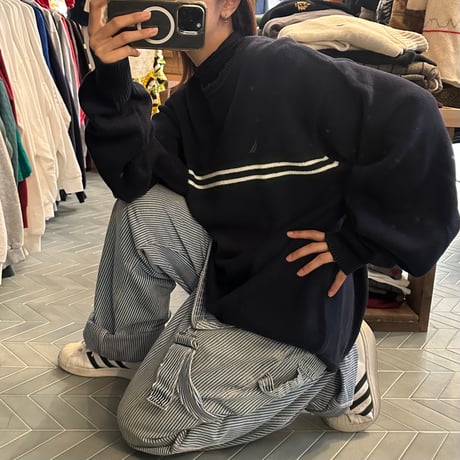 NAUTICA ラインコットンニット
