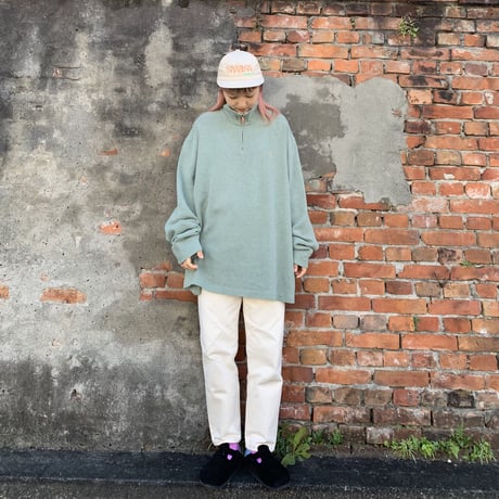 POLOハーフジップコットンニット