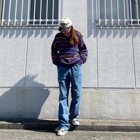 USA製マルチカラーボーダーニット