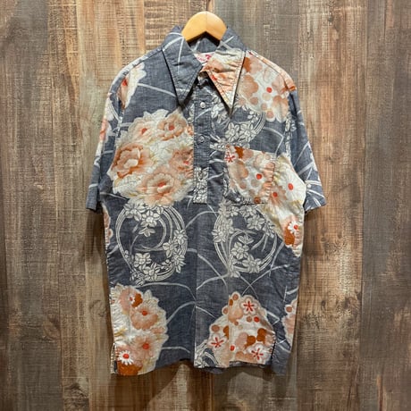 Sears HAWAII 和柄ハーフボタンシャツ