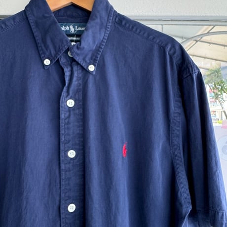 Ralph Lauren シルクコットン半袖シャツ M