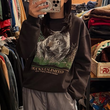 オオカミプリントスウェット