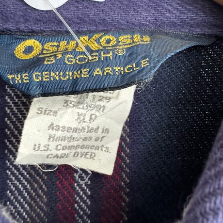 80年代〜OSHKOSH ストライプネルシャツ XLR