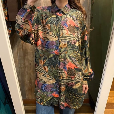 SILK柄シャツ