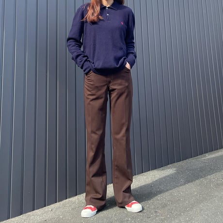 POLO ウールニット襟付セーター