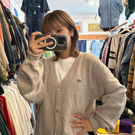 90s LACOSTE アクリルカーディガン