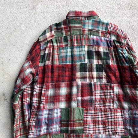 Poloパッチワークシャツ  M