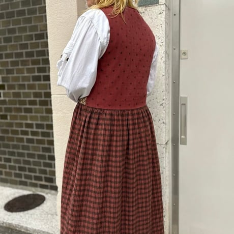 パッチワークノースリーブワンピース