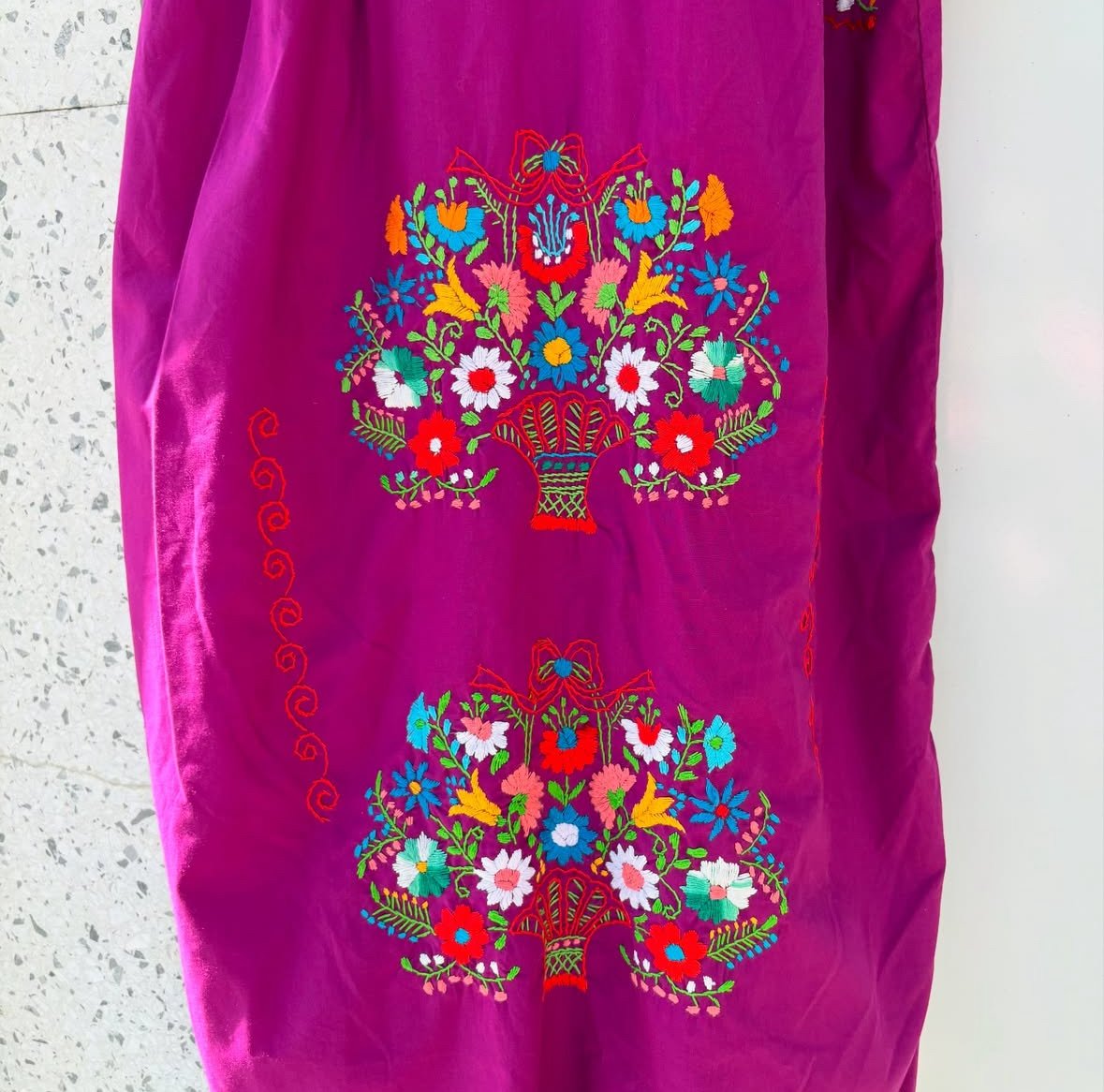 お花刺繍メキシカンワンピース | CUSTOM FEVER