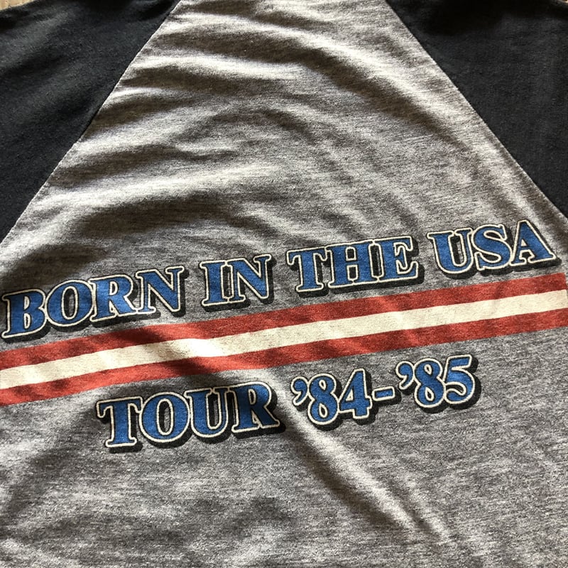 1980年代ラグランスリーブ7部袖バンドTシャツ BRUCE SPRINGSTEEN Mサイ