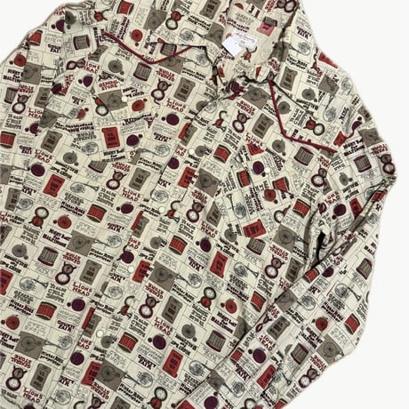 70's ウエスタン総柄シャツ