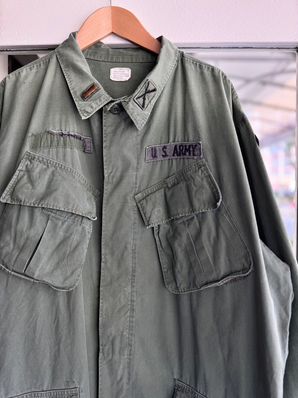 ジ*ー様 US ARMY ジャングルファティーグ ジャケット リップストップ 1969年製 U.S. ARMY ジャングルファティーグジャケット 4th リップス