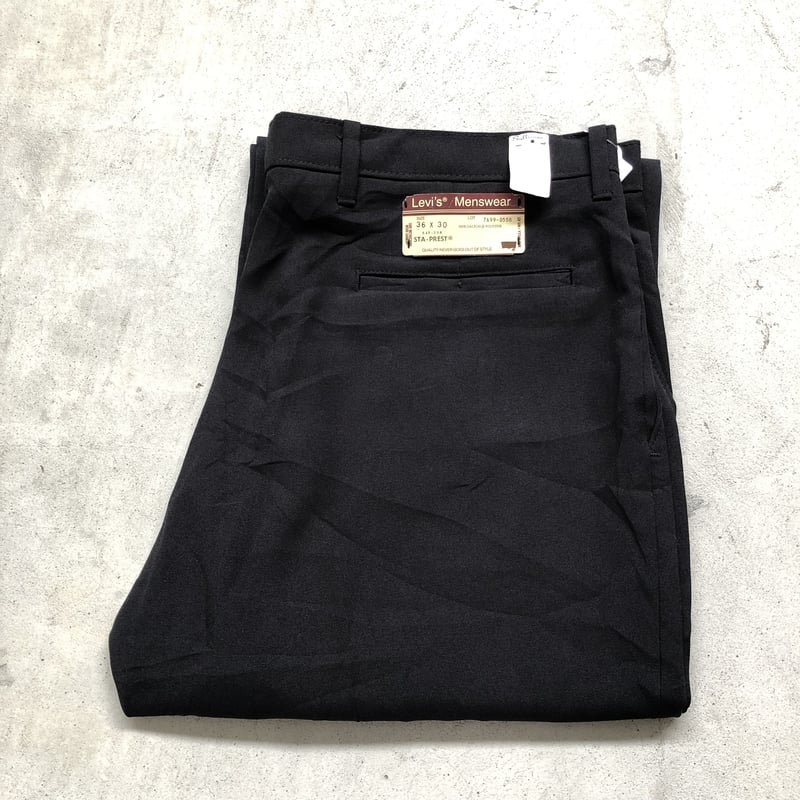 80s Levi's アクション スラックス W36×L28 ブラック 希少 LEVIS リーバイス アクションスラックス 80s ストライプ