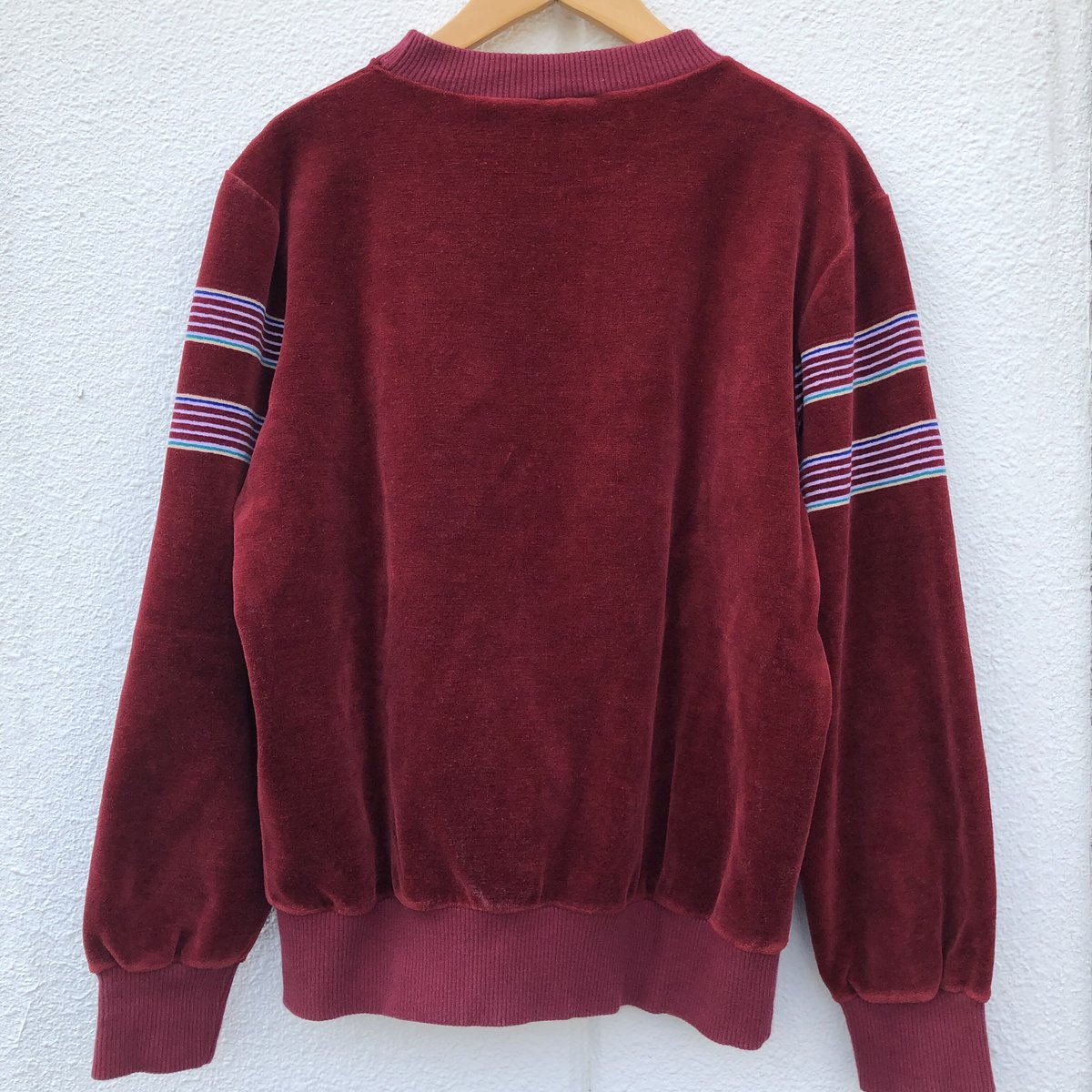 90s HANG TEN ベロアボーダースウェットシャツ 黒 デッドストック