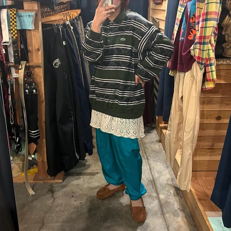 LACOSTE 襟付き総柄セーター