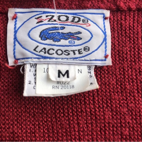 〜80's LACOSTEアクリルニットカーディガン