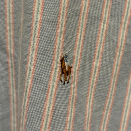 Ralph Lauren  刺繍入り長袖ストライプシャツ