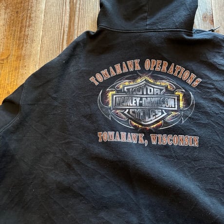 USA製HARLEY DAVIDSON ハーフジップフーディ 2X