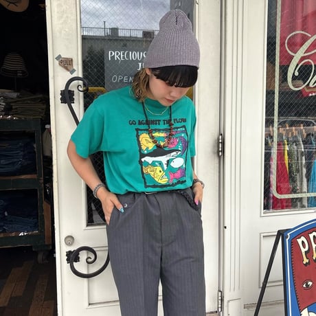 USA製 FRUIT OF THE LOOM お魚Tシャツ