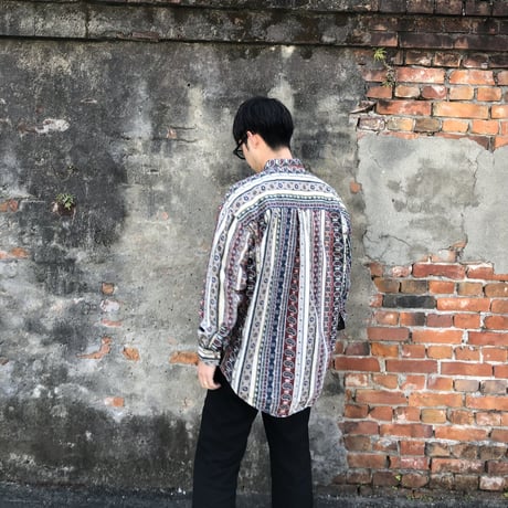 CHAPS総柄長袖シャツ  L
