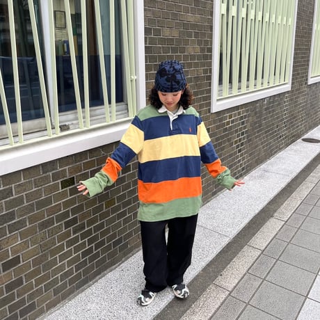 Polo ボーダーラガーシャツ