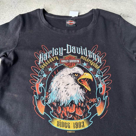 ハーレーダビッドソンイーグル両面プリントTシャツ