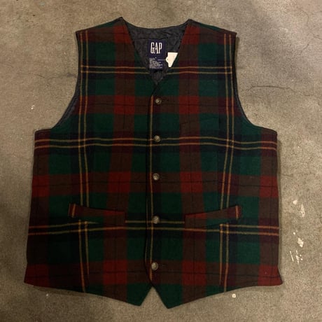 GAP 内側キルティングチェック柄ベスト