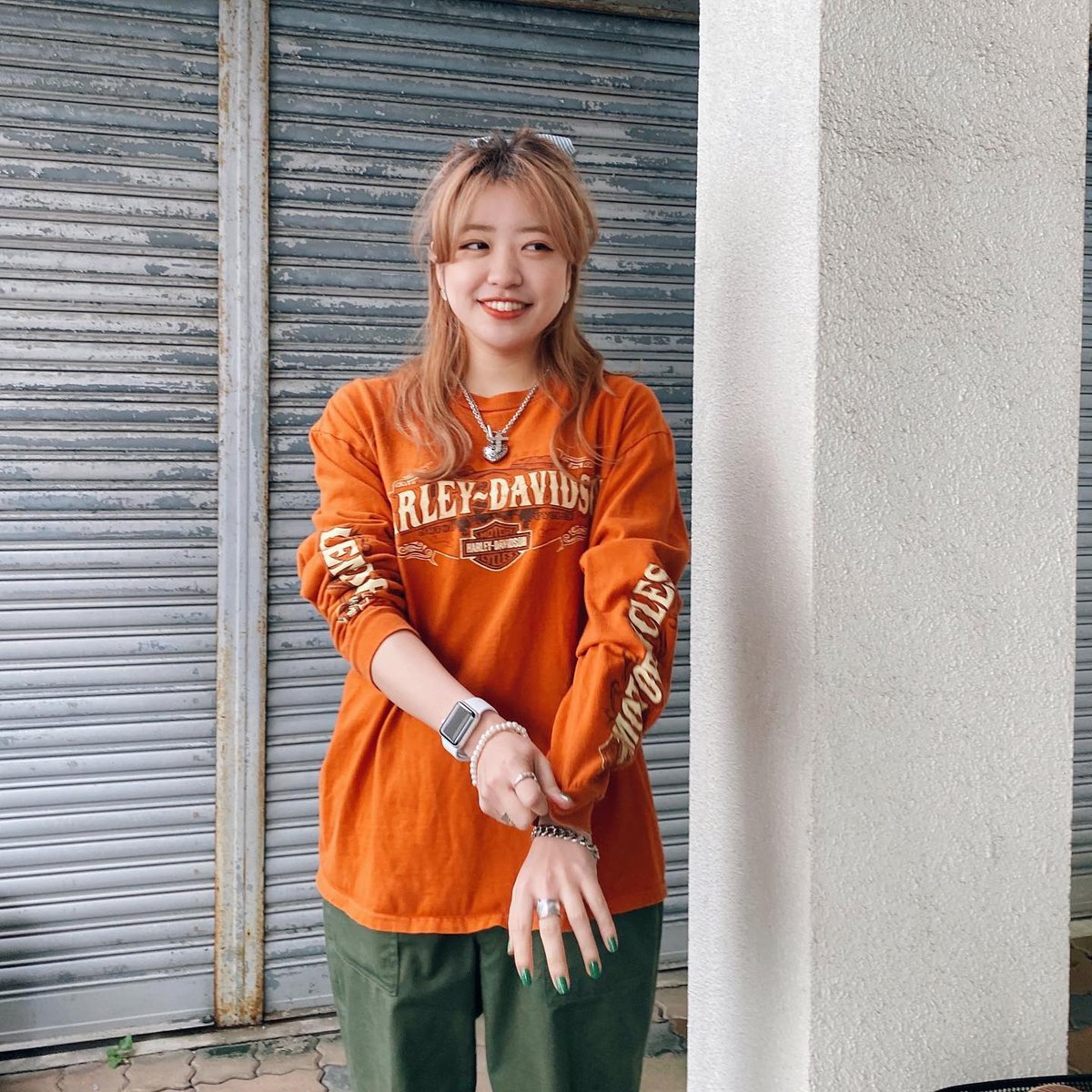 【ハーレーダビッドソン】プリントロンT 茶色　S アームデザイン　メキシコ製　b ハーレーダビッドソン】プリントロンT 茶色 S アームデザイン