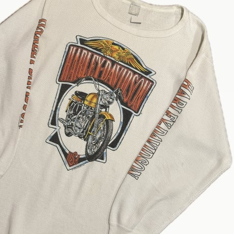 90's HARLEY DAVIDSON 袖プリントサーマルロンT