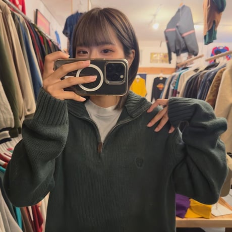 CHAPS ハーフジップコットンニット