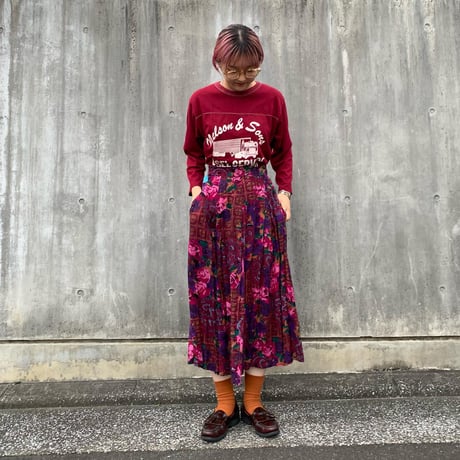 花柄レーヨンスカート